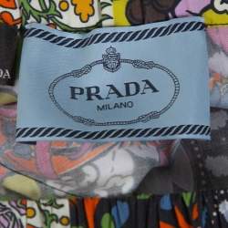  Prada X Holiday & Brown Multicolor Floral Print Cotton Flared Dress M