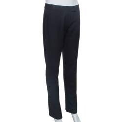 Prada Black Wool Tapered Trousers M