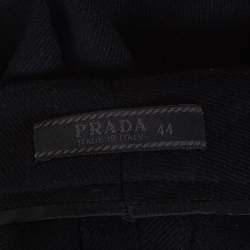 Prada Black Wool Tapered Trousers M