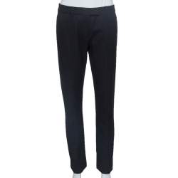 Prada Black Wool Tapered Trousers M