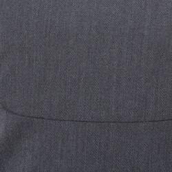 Prada Grey Wool Short Sleeve Sheath Dress S