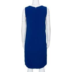 Prada Royal Blue Crepe Sleeveless Shift Dress S