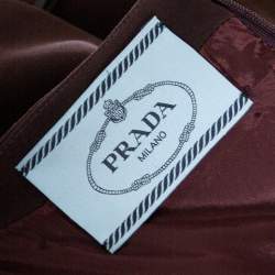 Pre Owned فستان برادا ريسين ساتان أكمام قصيرة مقاس متوسط - ميديوم