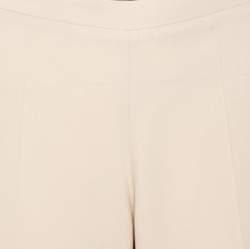 Prada Beige Silk Blend Flared Crepe Trousers L