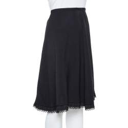 Prada Black Lace Detail Short Skirt M