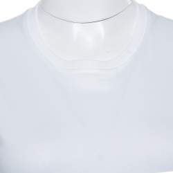 Pre Owned Prada White Cotton Jersey Crew Neck T-Shirt S