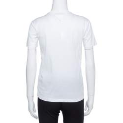 Pre Owned Prada White Cotton Jersey Crew Neck T-Shirt S