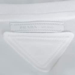Pre Owned Prada White Cotton Jersey Crew Neck T-Shirt S