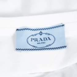 Pre Owned Prada White Cotton Jersey Crew Neck T-Shirt S