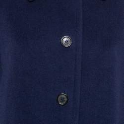 Prada Navy Blue Wool Button Front Coat M