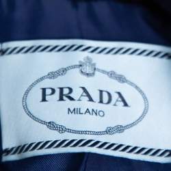 Prada Navy Blue Wool Button Front Coat M