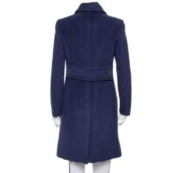 Prada Navy Blue Wool Button Front Coat M