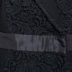 Pre Owned معطف برادا  قصات دانتيل و صوف أسود مقاس صغير (سمول)