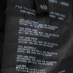 Pre Owned معطف برادا  قصات دانتيل و صوف أسود مقاس صغير (سمول)