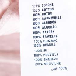 مملوكة مسبقًا Prada Light Pink Cotton Bow Detail Crewneck T Shirt S