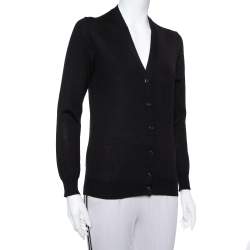 Prada Black Wool Button Front Cardigan XS