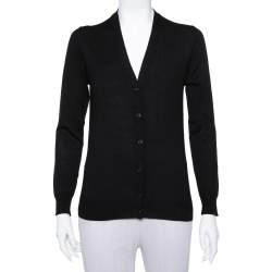 Prada Black Wool Button Front Cardigan XS