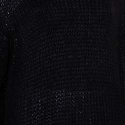 Prada Black Wool Oversized Crewneck Sweater M