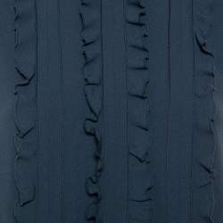 Prada Grey Crepe Ruffle Detail Paneled Bleu Dress S 