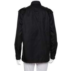 Prada Black Synthetic Front Pocket Detail Military Jacket XS