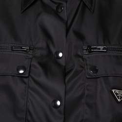 Prada Black Synthetic Front Pocket Detail Military Jacket XS