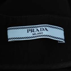 Prada Black Wool Wide Leg High Waist Trousers M