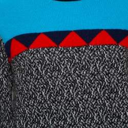 Prada Color Block Wool & Cashmere Crewneck Sweater S