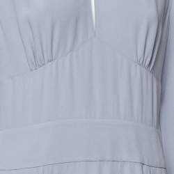 Pre Owned Prada Pastel Blue Crepe Paneled Midi Dress L