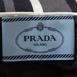 Prada Multicolor Striped Crepe Midi Dress M