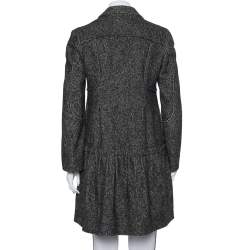 Prada Black Wool & Cashmere Mid Length Coat M
