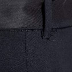 Prada Black Wool Pleated Knee Detail Tapered Leg Trousers M