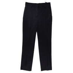 Prada Black Synthetic Tapered Leg Trousers XS