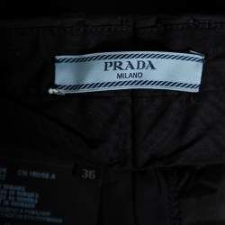 Prada Black Synthetic Tapered Leg Trousers XS