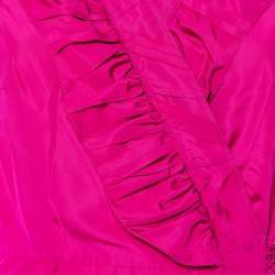 Prada Fuchsia Pink Silk Ruffled Mini Wrap Dress M