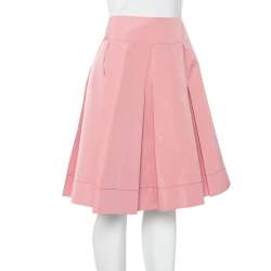 مملوكة مسبقًا Prada Pink Satin Pleated Mini Skirt L