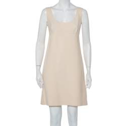 مملوكة مسبقًا Prada Cream Cotton Sleeveless Midi Dress M