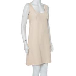 مملوكة مسبقًا Prada Cream Cotton Sleeveless Midi Dress M