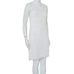 Prada White Crochet Sleeveless Mini Dress M