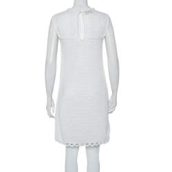 Prada White Crochet Sleeveless Mini Dress M