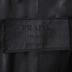 Prada Brown Animal Printed Synthetic Belted Double Breasted Trench Coat M