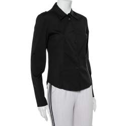 Prada Black Stretch Cotton Button Front Shirt M