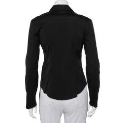 Prada Black Stretch Cotton Button Front Shirt M