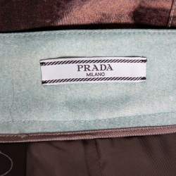 Prada Blue Abstract Printed Wool & Silk Knee Length Skirt S