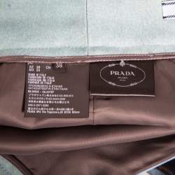 Prada Blue Abstract Printed Wool & Silk Knee Length Skirt S