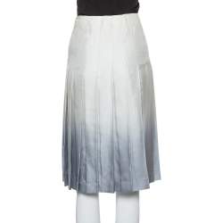 Prada Grey Silk Ombre Effect Pleated Knee Length Skirt S