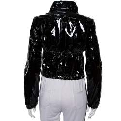 Prada Black Patent Leather Zip Front Jacket M