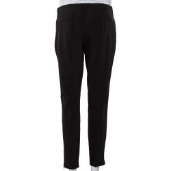 Pre Owned Prada Black Synthetic Tapered Leg Pants M