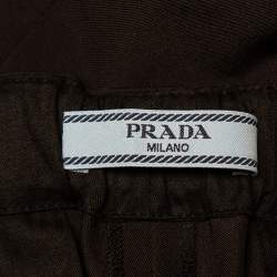 Pre Owned Prada Black Synthetic Tapered Leg Pants M