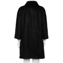 Prada Black Mohair Button Front Coat S