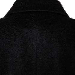 Prada Black Mohair Button Front Coat S
